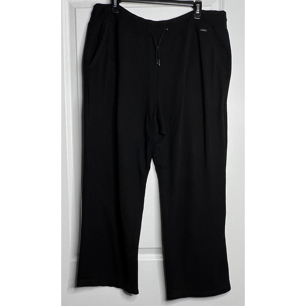 Eddie Bauer Women XXL Black Drawstring Wide Leg Lounge Pants Stretch